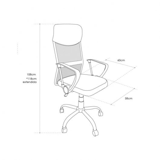 Home Heavenly Jasper Silla de Escritorio Respaldo Transpirable Asiento Giratorio Negro