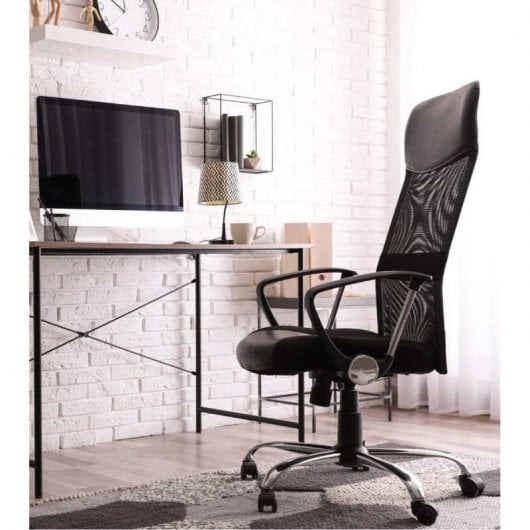 Home Heavenly Jasper Silla de Escritorio Respaldo Transpirable Asiento Giratorio Negro