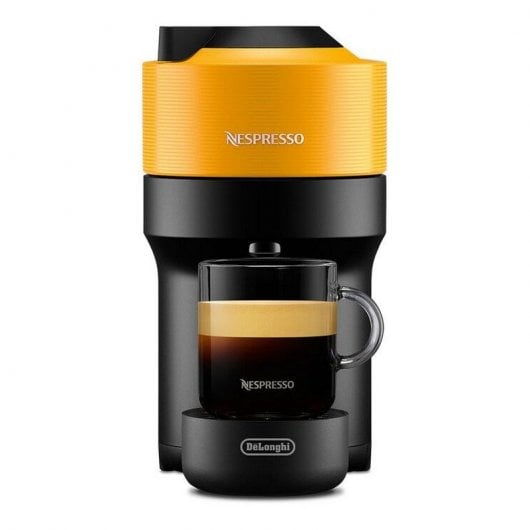 Machine à café Nespresso DeLonghi Vertuo Pop, poignée jaune