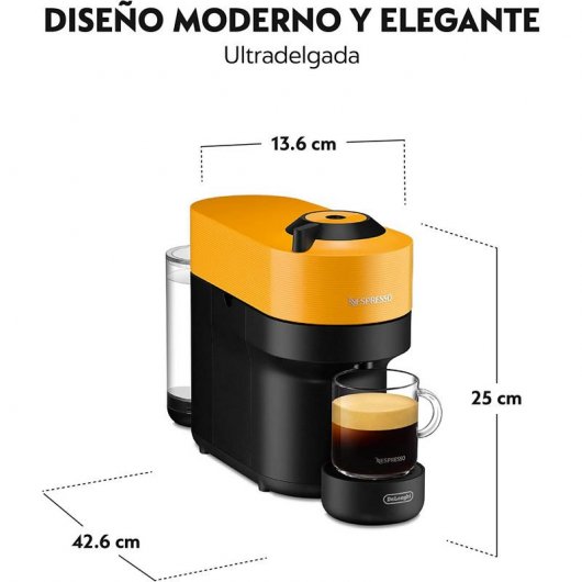 Machine à café Nespresso DeLonghi Vertuo Pop, poignée jaune