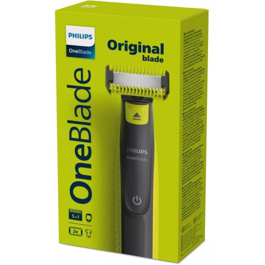 Aparador de Barba Facial Philips OneBlade QP2821/20 Recarregável 45min Seco e Molhado 5 Ajustes Lâmina Dupla