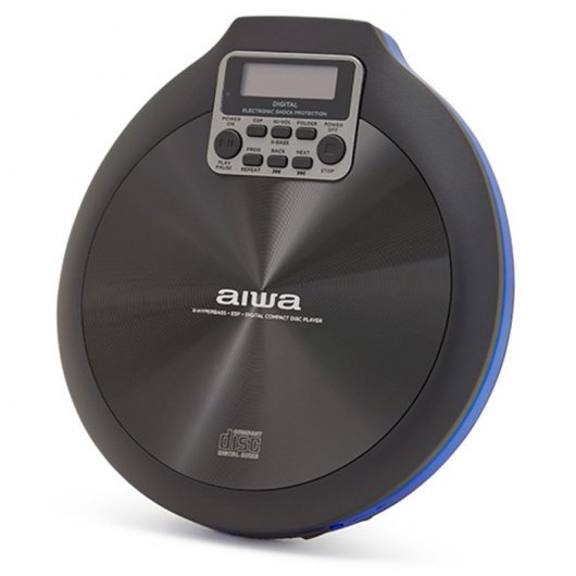 Aiwa WaLK Leitor de CD/MP3 Portátil Preto/Azul