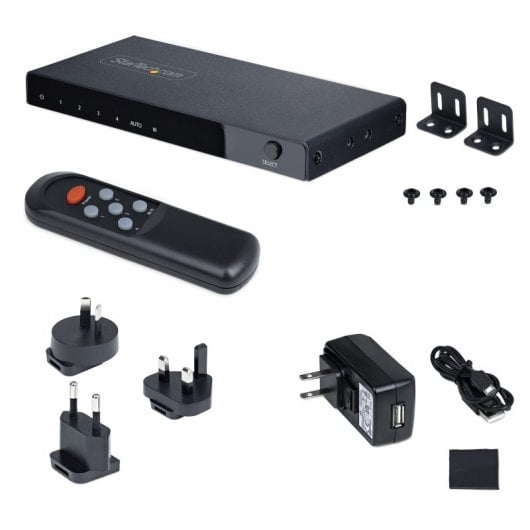 StarTech.com Switch HDMI 8K a 4 porte - Switcher HDMI 2.1 4K 120Hz HDR10+, 8K 60Hz UHD, Commutatore HDMI 4 In 1 - Commutazione automatica/manuale delle sorgenti - Switch con alimentatore e telecomando inclusi