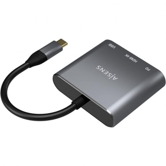 Aisens A109-0669 Adaptador USB-C a USB-C/HDMI 4K/USB 3.0 15cm Gris