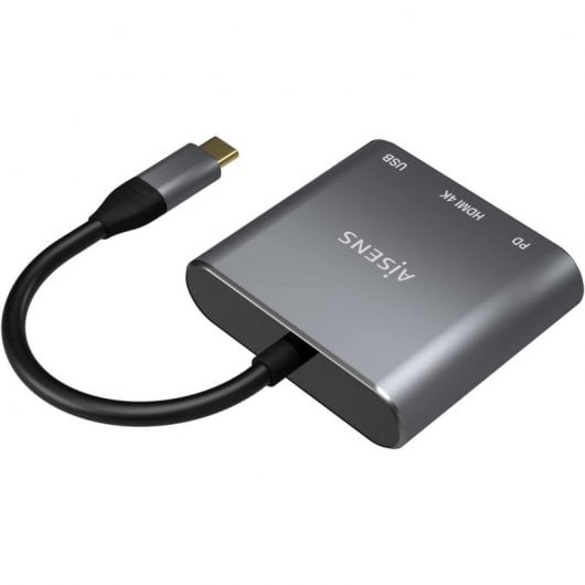 Aisens A109-0669 Adattatore da USB-C a USB-C/HDMI 4K/USB 3.0 15 cm Grigio