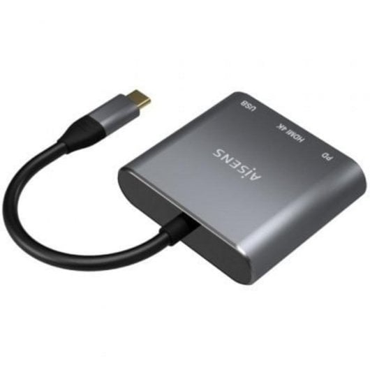 Conversor Aisens A109-0669 USB-C a HDMI 4K/USB 3.0/USB-C 15cm Gris