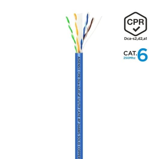 Aisens A135-0662 RJ45 Cat.6 UTP AWG24 LSZH CPR DCA Netzwerkkabelrolle, 100 m, blau