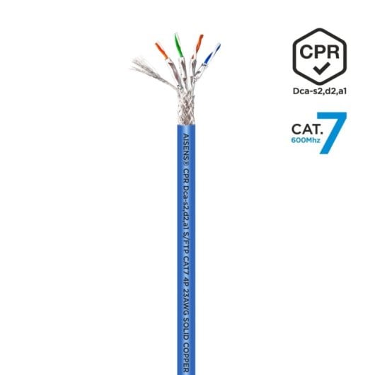 Aisens A146-0665 Bobina Cable de Red RJ45 Cat.7 S/FTP AWG23 LSZH CPR DCA 305m Azul