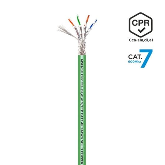 Aisens A146-0667 Bobine Câble Réseau RJ45 Cat.7 S/FTP AWG23 LSZH CPR CCA 305m Vert