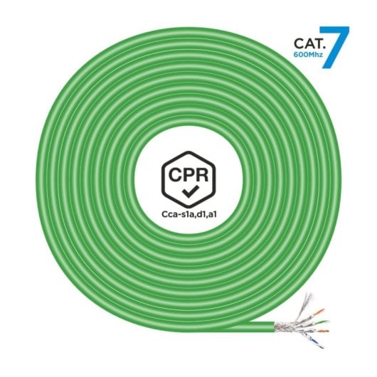Aisens A146-0668 Bobine Câble Réseau Cat.7 RJ45 S/FTP AWG23 LSZH CPR CCA 500m Vert