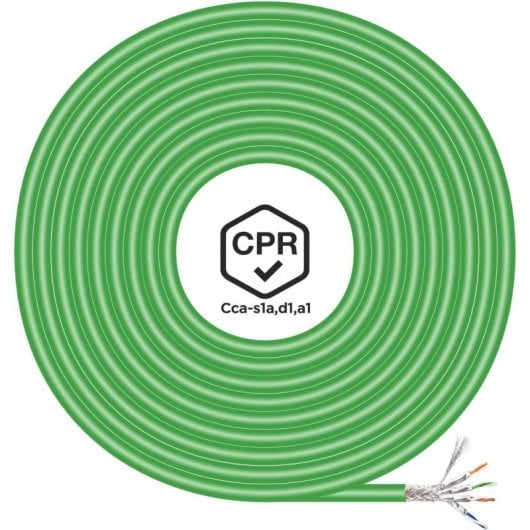 Aisens A146-0668 Cavo di rete a spirale Cat.7 RJ45 S/FTP AWG23 LSZH CPR CCA 500 m Verde