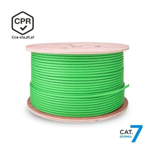 Aisens A146-0668 Bobine Câble Réseau Cat.7 RJ45 S/FTP AWG23 LSZH CPR CCA 500m Vert