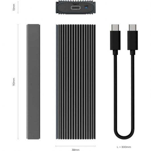 Aisens Carcasa SSD M.2 NVMe USB 3.2 Gen2 Gris