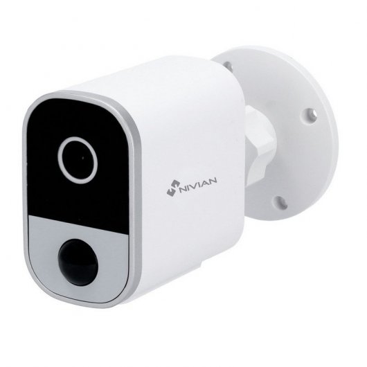 Nivian Caméra de Surveillance WiFi FullHD avec Batterie 5200mAh Blanc