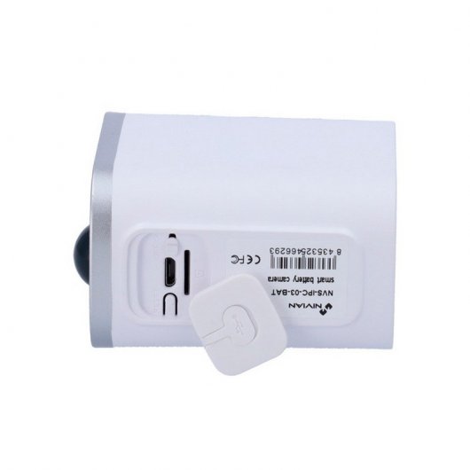Nivian Caméra de Surveillance WiFi FullHD avec Batterie 5200mAh Blanc