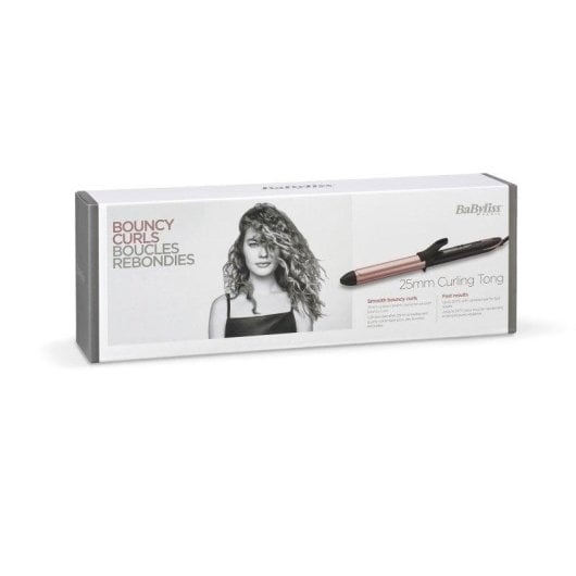 Boucleur à Cheveux BaByliss Rose-Quartz Céramique 25mm 160-210°C 6 Températures Arrêt Auto Noir Or Rose