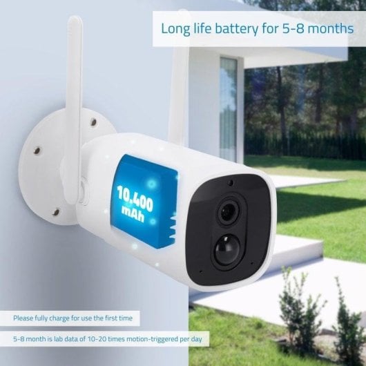 Câmera de vigilância Nivian NVS-IPC-06-BAT FullHD Visão Noturna Interno e Externo Controle por Voz Áudio Bidirecional