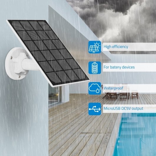 Nivian Cámara de Vigilancia WiFi FullHD con Batería de 5200mAh Blanca + Panel Solar 5V 3W
