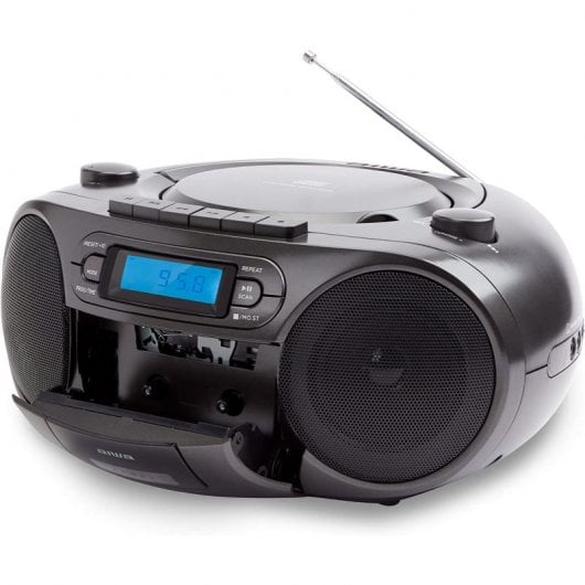 Aiwa BBTC-550BK Radio CD Bluetooth/USB/AUX/cassetta nera