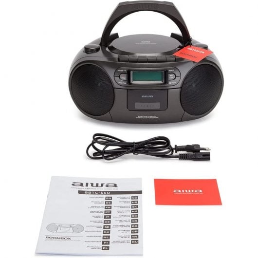 Aiwa BBTC-550BK Radio CD Bluetooth/USB/AUX/Casete Negro