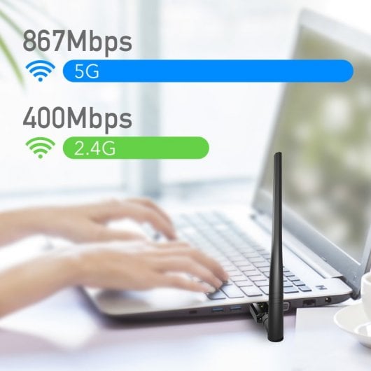 Cudy WU1400 Adaptador Wi-Fi USB de Alta Ganancia AC1300