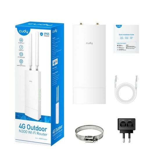 Router CUDY LT400 4G Ethernet 300Mbps Wi-Fi 4 IP65 Bande Antenna 4 SIM