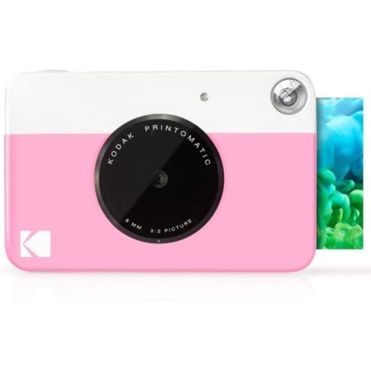 Câmara Digital Compacta Kodak Printomatic 5 MP Foco Automático Flash Integrado Impressão Instantânea Rosa