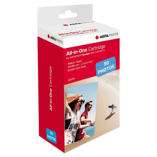 Cartuccia di carta fotografica AgfaPhoto AMC50 da 50 fogli compatibile con Realipix/Kodak