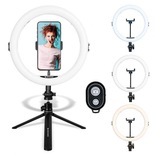 AgfaPhoto Realiview ARL11 Aro de Luz LED con Trípode