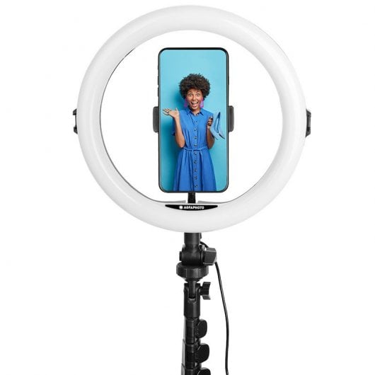 AgfaPhoto Realiview ARL11XL Aro de Luz LED con Trípode