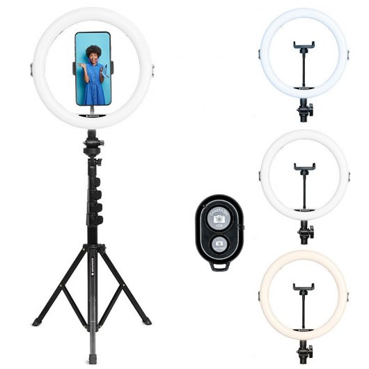 AgfaPhoto Realiview ARL11XL Aro de Luz LED con Trípode