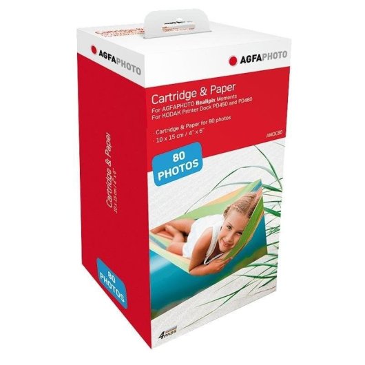 Carta fotografica Agfaphoto AMOC80 10x15 cm 80 fogli sublimazione compatibile Kodak