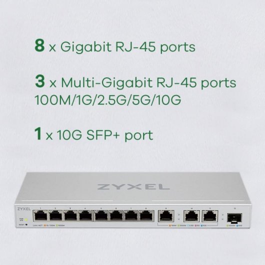 Zyxel XGS1250-12 Switch Gigabit Ethernet Gestionado 12 Puertos 10G SFP +