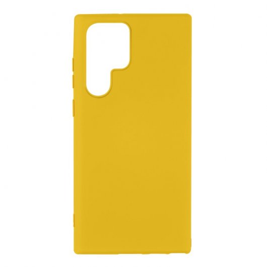 Avizar Funda de Silicona Semirrígida Tacto Suave Amarillo para Samsung Galaxy S22 Ultra