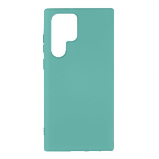 Avizar Funda de Silicona Semirrígida Tacto Suave Turquesa para Samsung Galaxy S22 Ultra