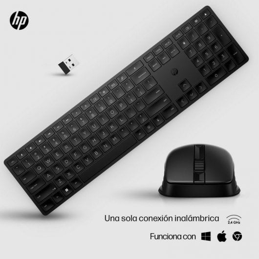 Combinazione tastiera e mouse wireless HP 650 nera