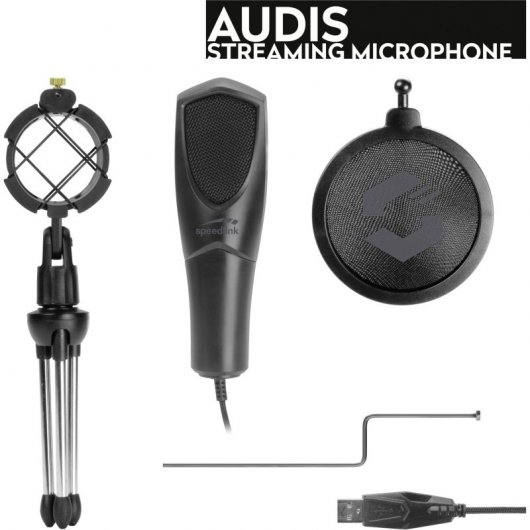 Speedlink Audis Micrófono de Streaming Negro
