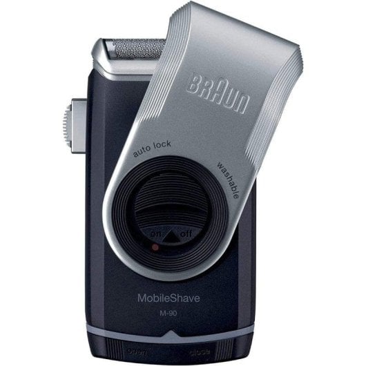 Máquina de Barbear Facial Braun MobileShave PocketGo M90 Recarregável 60 min Lavável Aparador