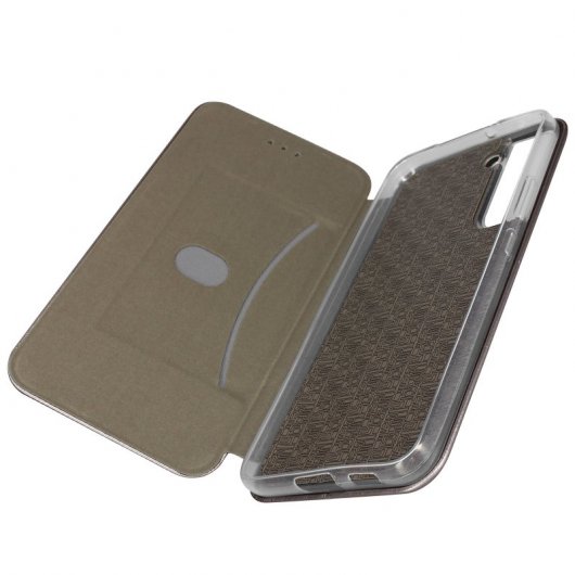 Avizar Funda Tarjetero Acabado Satinado Gris con Soporte Vídeo para Samsung Galaxy S22 Plus