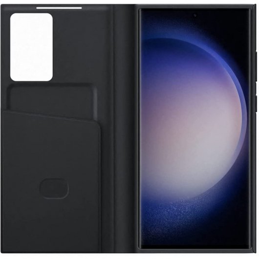 Samsung Smart View Wallet Case Funda Libro Negra para Galaxy S23 Ultra