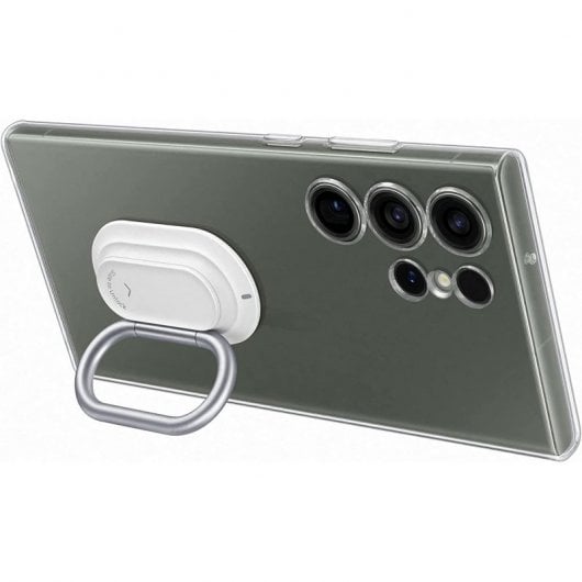 Samsung Clear Gadget Case Funda de Silicona con Anillo Transparente para Galaxy S23 Ultra