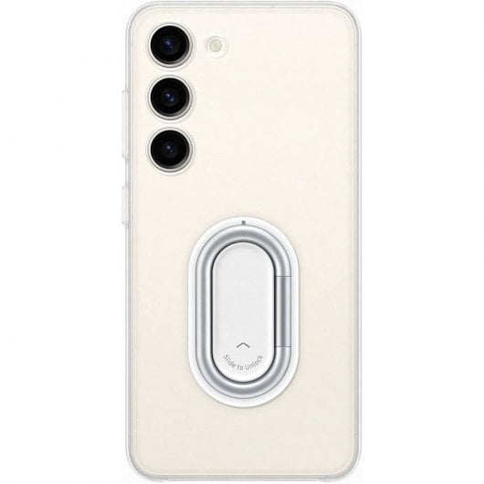 Samsung Clear Gadget Case Funda de Silicona con Anillo Transparente para Galaxy S23