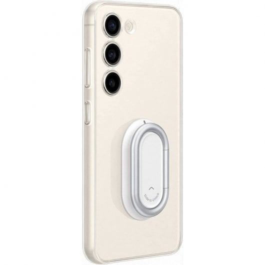 Samsung Clear Gadget Case Funda de Silicona con Anillo Transparente para Galaxy S23