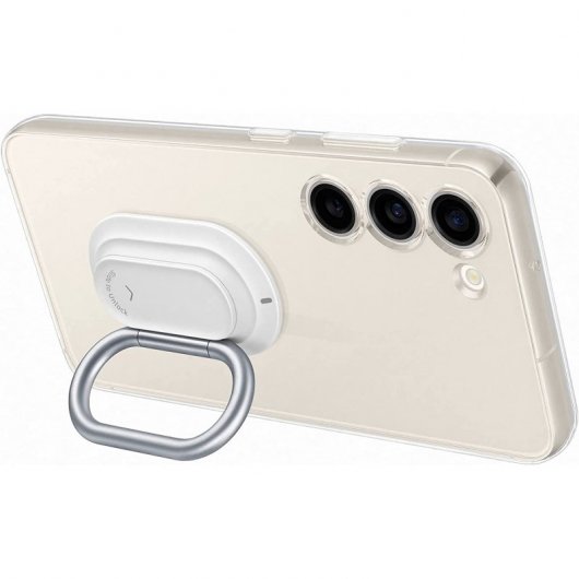 Samsung Clear Gadget Case Funda de Silicona con Anillo Transparente para Galaxy S23