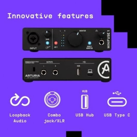 Arturia MiniFuse 4 Interfaccia MIDI e audio USB compatta Nera