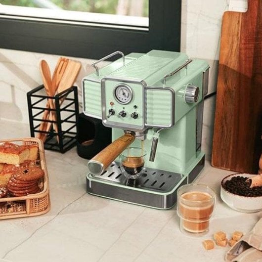 Kaffeemaschine Espresso Cecotec Power Espresso 20 Tradizionale Light Green 1,5L 20 bar mit Dampfdüse