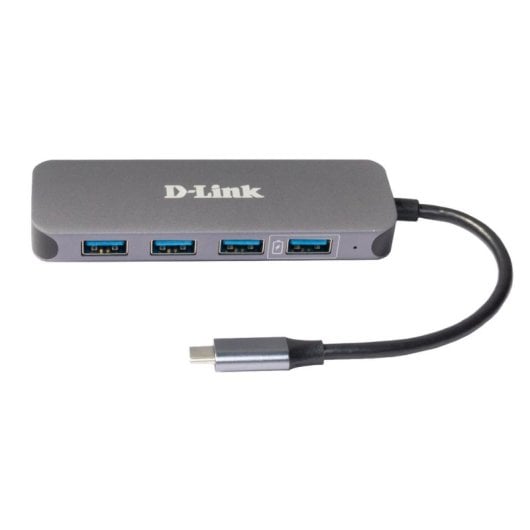 USB-Hub D-Link DUB-2340 USB-C 4xUSB 3.0 PD 60W Grau Aluminium