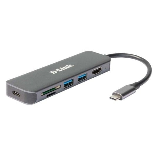 USB-C Hub D-Link DUB-2327 6-in-1 HDMI/SD/PD 60 W Grau