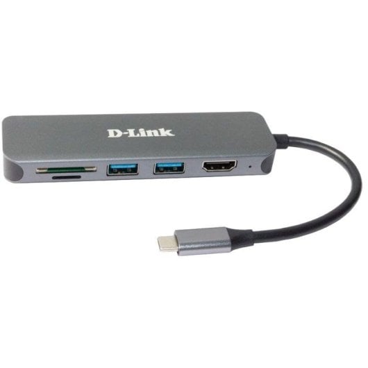 USB-C Hub D-Link DUB-2327 6-in-1 HDMI/SD/PD 60 W Grau