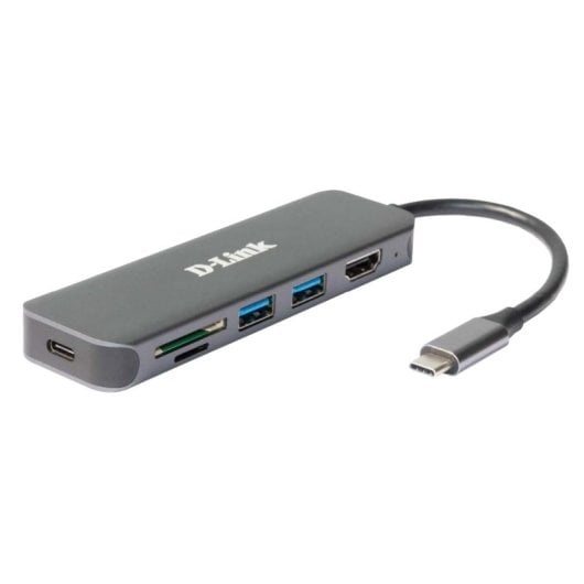 USB-C Hub D-Link DUB-2327 6-in-1 HDMI/SD/PD 60 W Grau